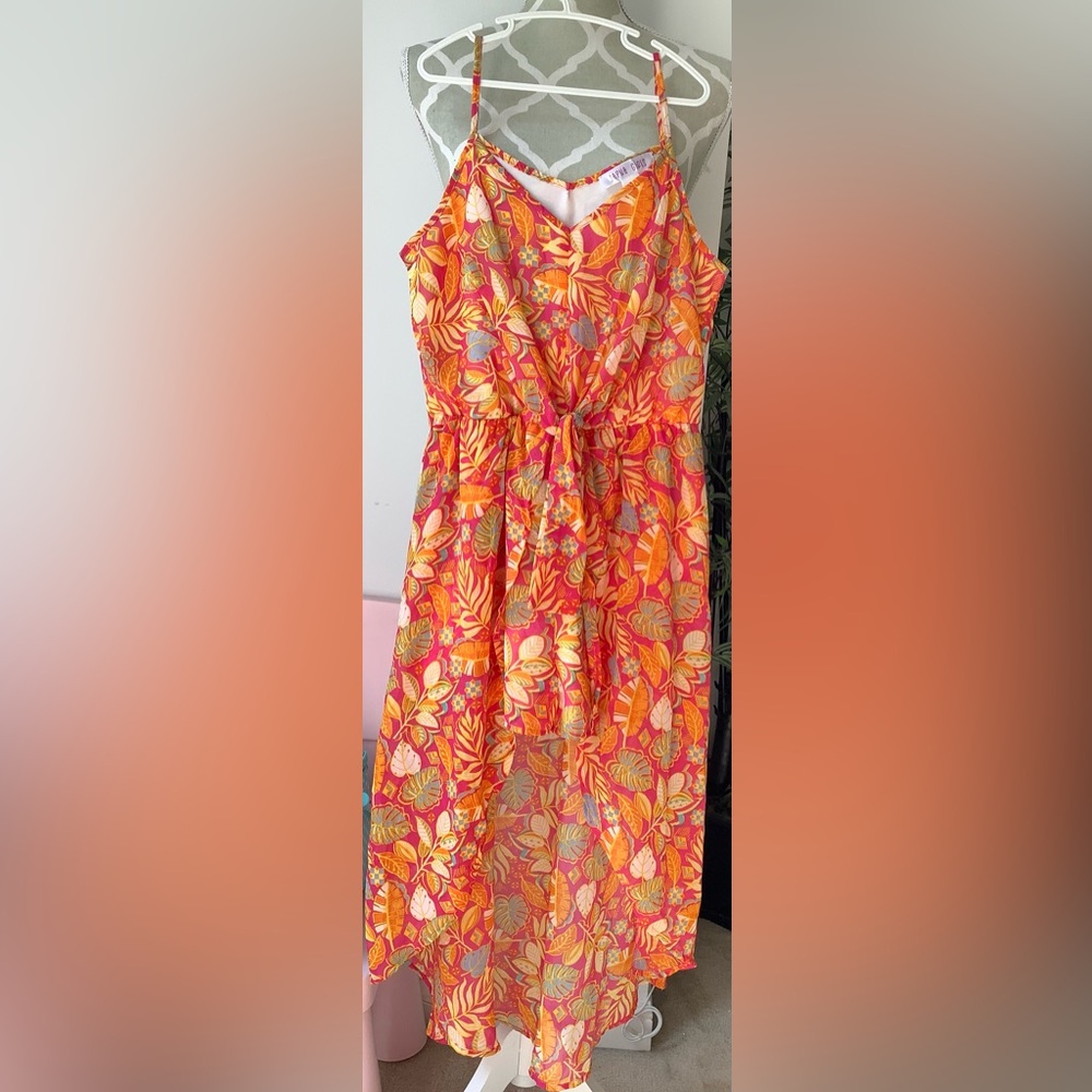 NWT Japna Girls Red and Yellow Patterned Dress